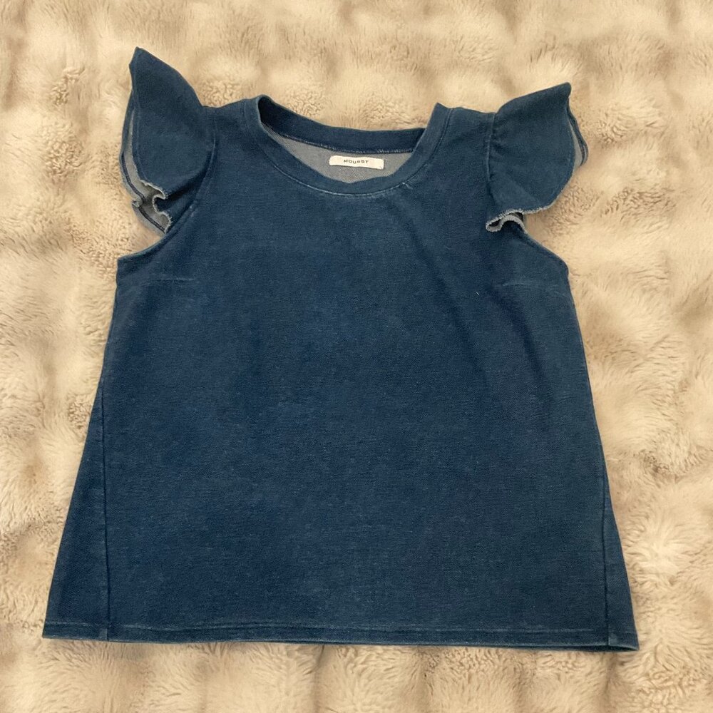 Moussy jean flutter sleeve top